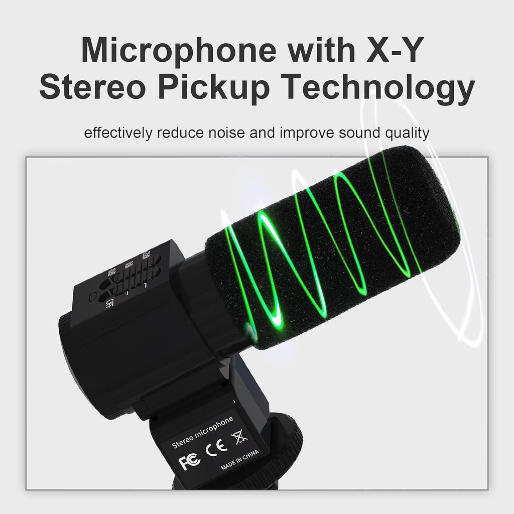 1080P 30MP Vlogging Camera Camcorder with External Microphone, Mini Tripod, 2 Batteries and 32GB SD Card A50036