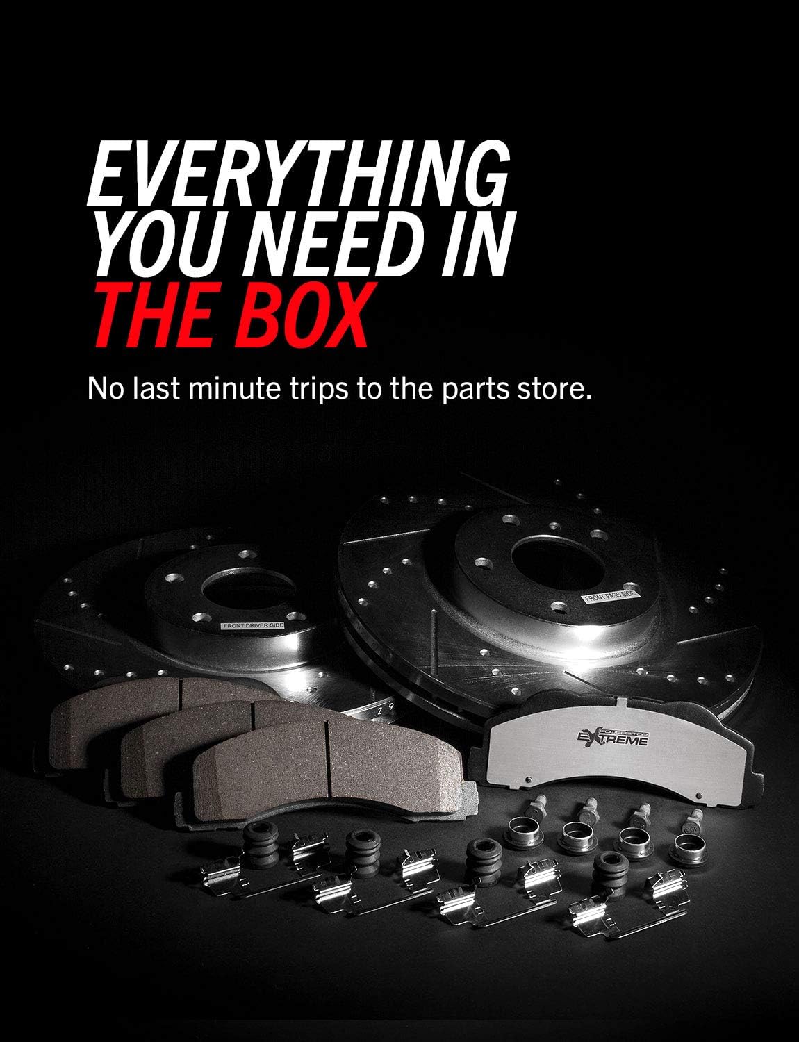 Carbon Fiber Ceramic Brake Pads and Drilled Slotted Brake Rotors Brake Kit F106