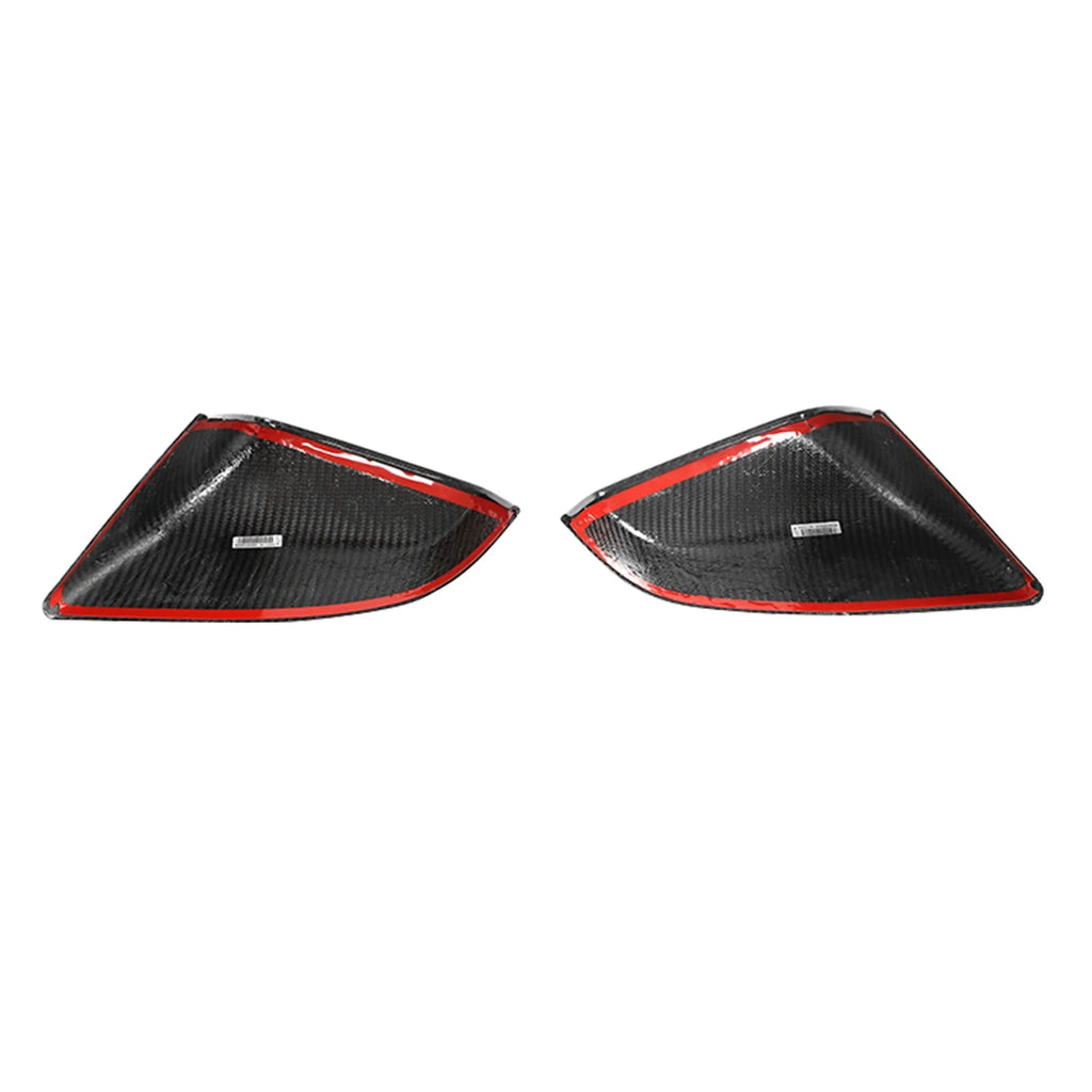 Dry Carbon Fiber Gloss Black Mirror Cover Cap Trim 2PCS H747