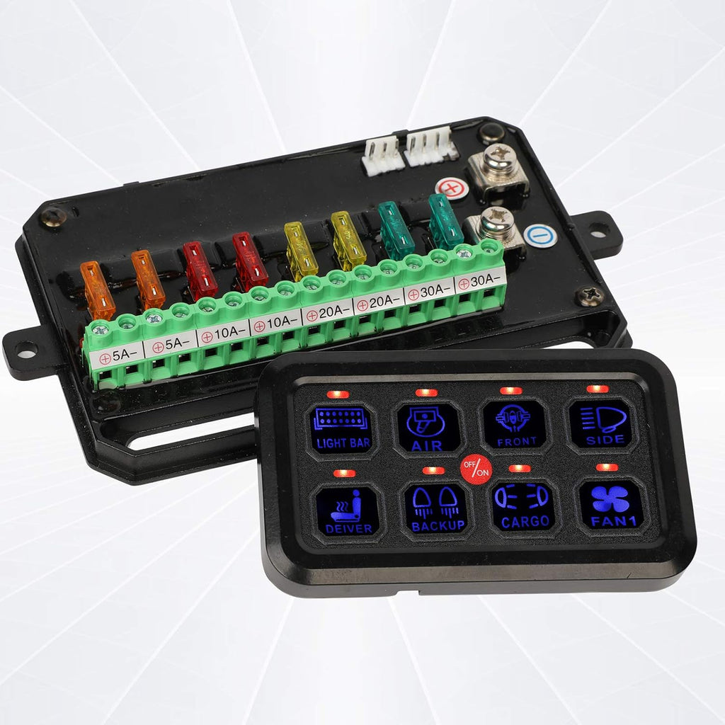 8 Gang Touch Switch Panel with Harness and Stickers Q7131