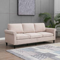 Linen Upholstered 3-Seater Sleeper Sofa with Cushion Q2808