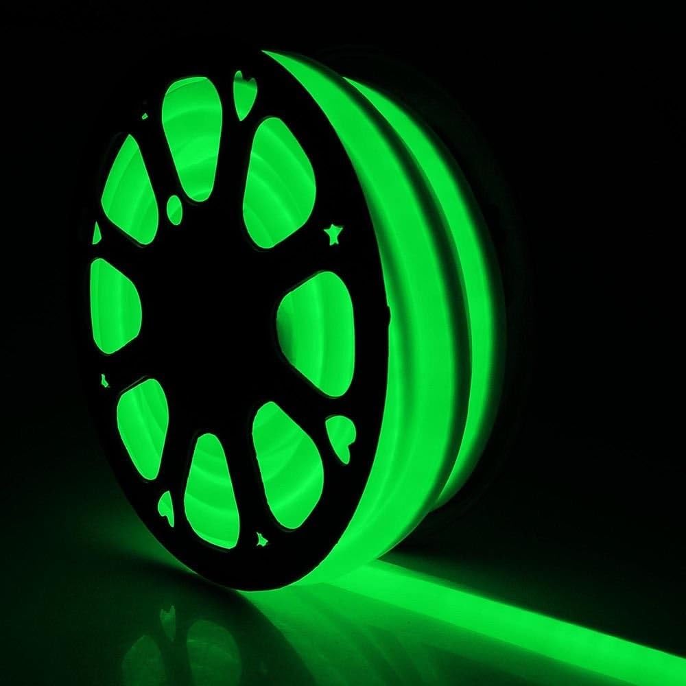 LED Flexible Neon Rope Strip Light 110V 100FT Green I107