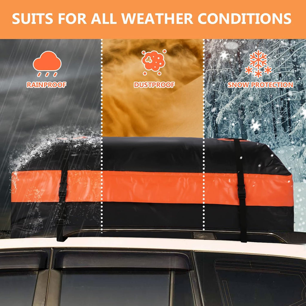 Heavy Duty Waterproof Roof Cargo Carrier with Anti-Slip Mat, 15Cu.ft. A539853