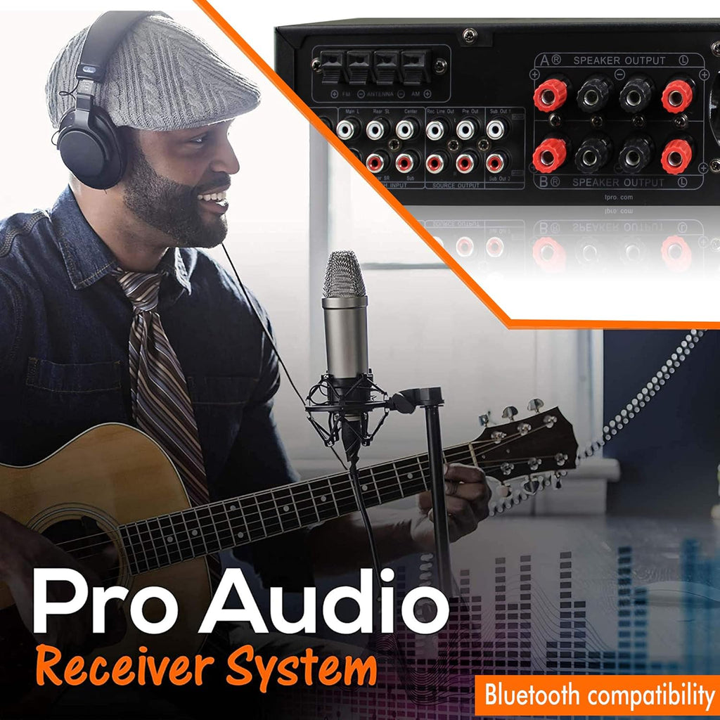 1500 Watt Bluetooth Hybrid Amplifier with USB and SD Inputs, Pack of 2 E828480