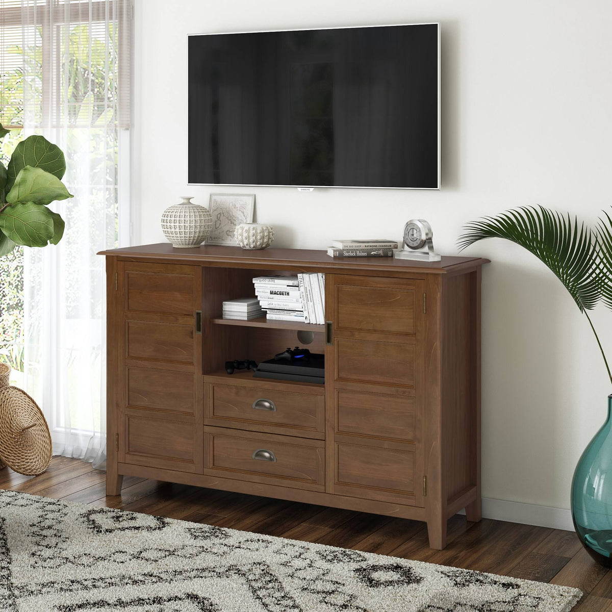 Solid Wood TV Media Stand Y94131