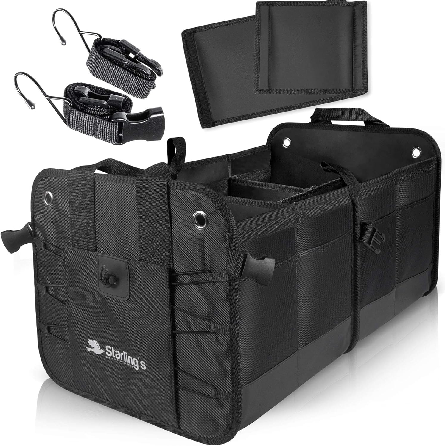 Car Trunk Organizer, 3 Compartments, Pack of 2 A26726