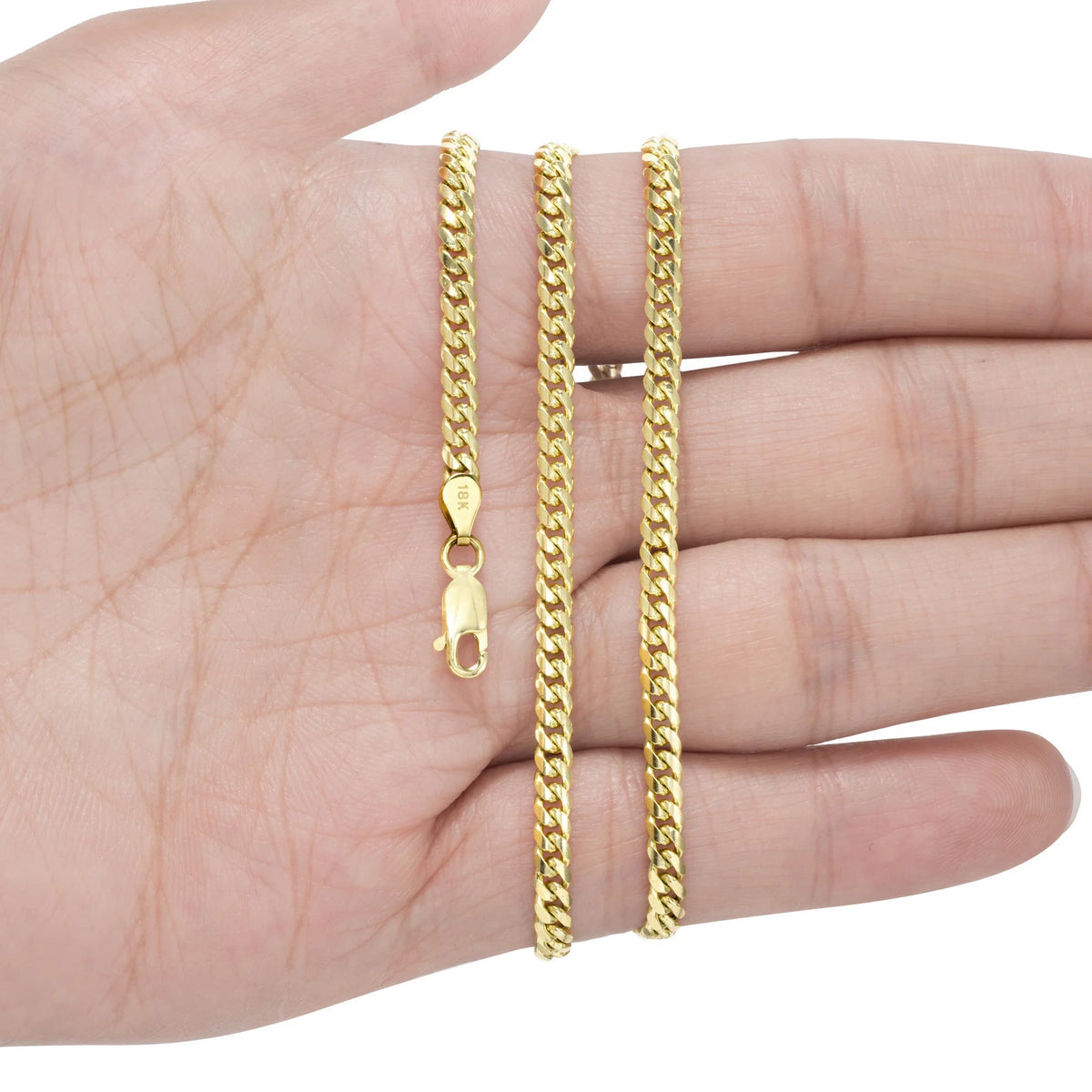 18K Yellow Gold Solid Miami Cuban Link Chain Pendant Necklace 16" - 30" A403