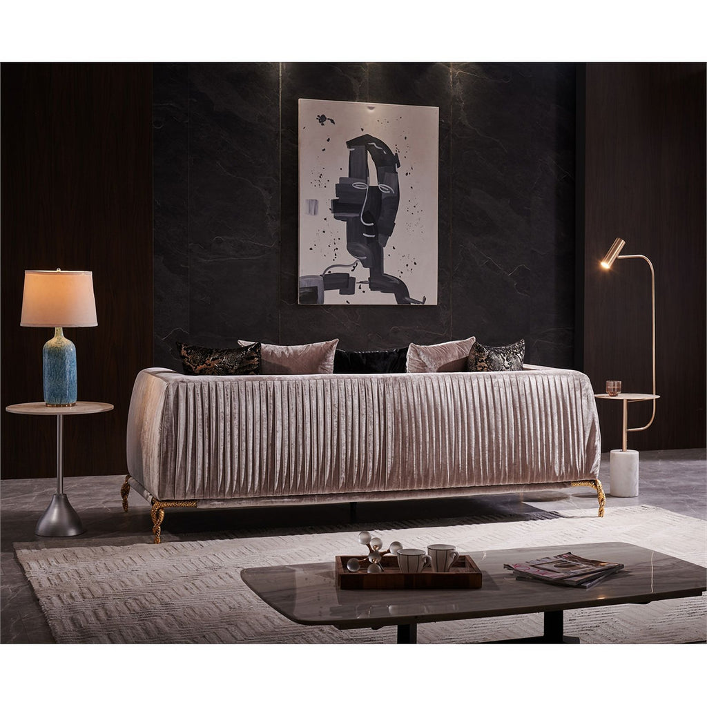 Ivory and Black Upholstered 3 PC Sofa Set N601