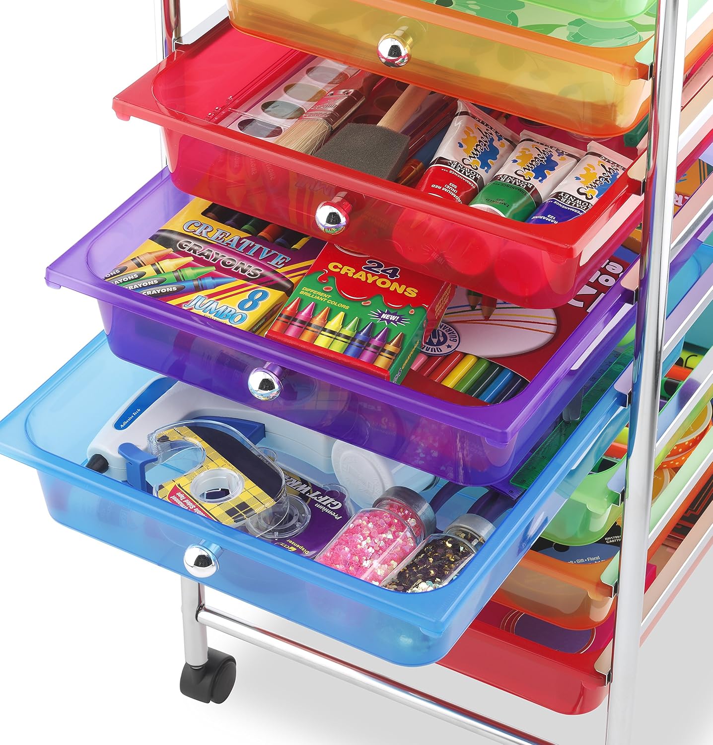 10 Drawer Chrome Rolling Craft Organizer Cart R592895