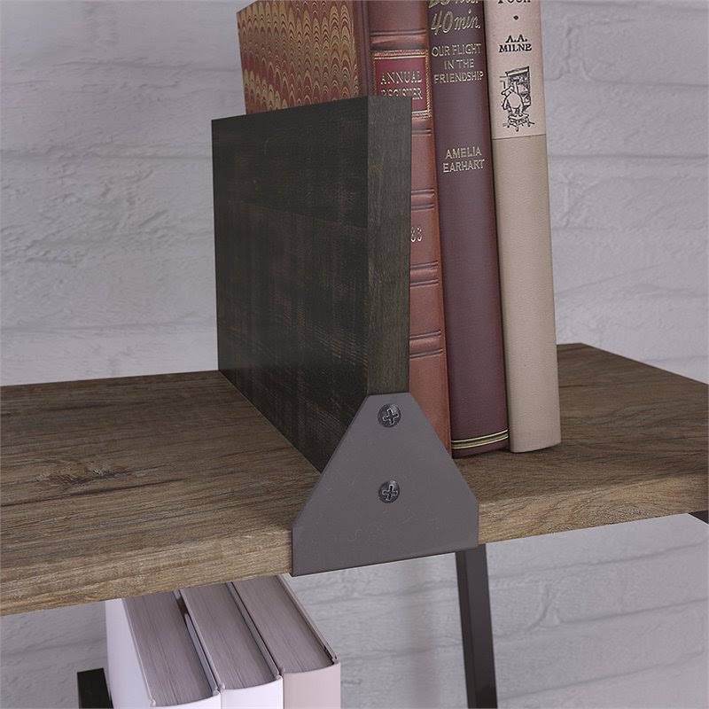 4 Piece Industrial Office Set in Rustic Gray U534780