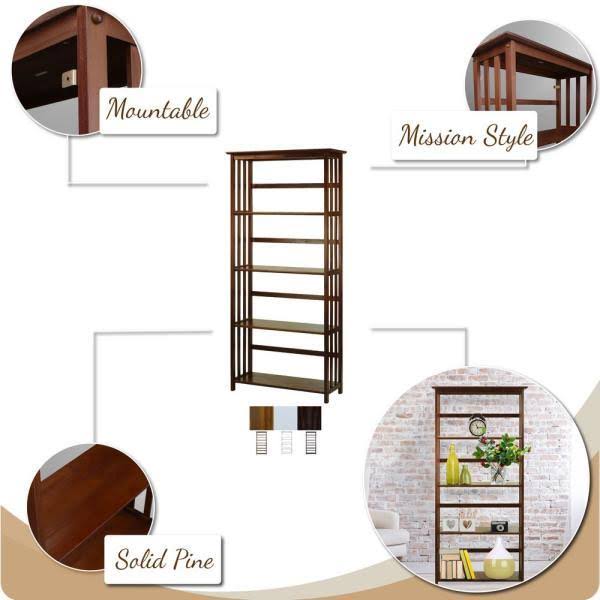Espresso 5-Shelf Bookcase M7772