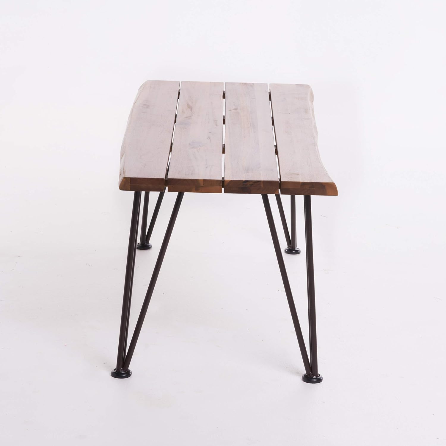 Industrial Iron and Teak Finished Acacia Wood Coffee Table L657
