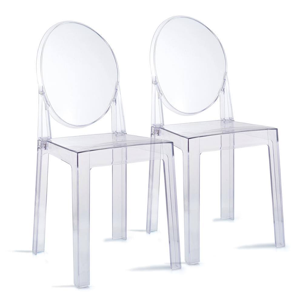 Transparent Crystal Dining Chair with Oval Back W880
