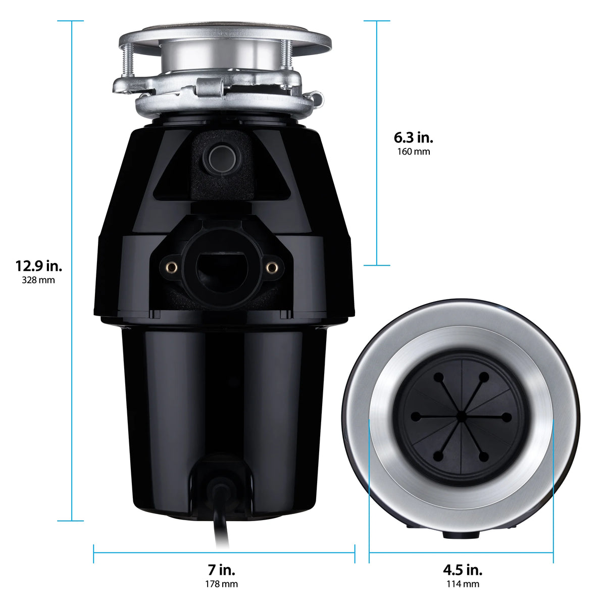 1/2 HP Garbage Disposal with Attached Power Cord C9421