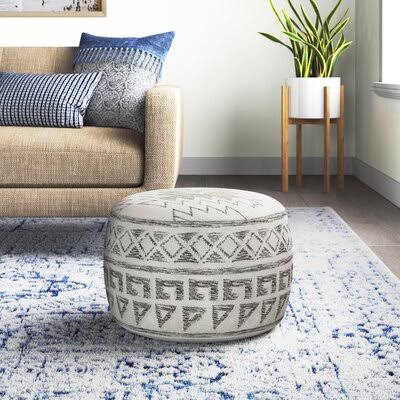 Round Geometric Pouf Ottoman S926294