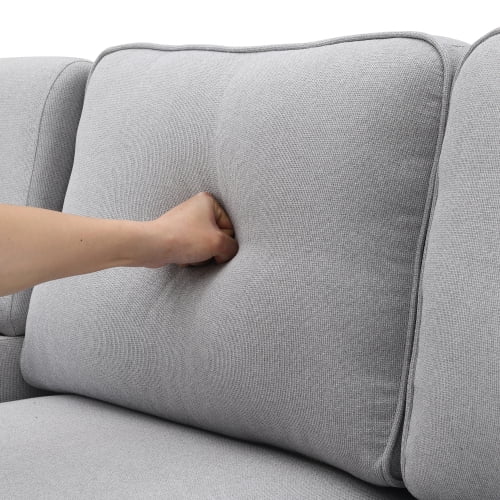 Modern Linen Fabric Sofa with 4 Pillows D4330