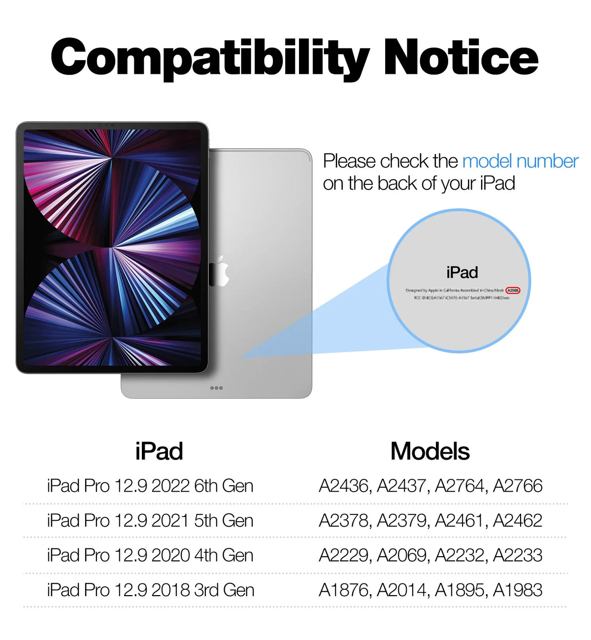 Backlit Magnetic Keyboard Case for iPad Pro 12.9-inch H808