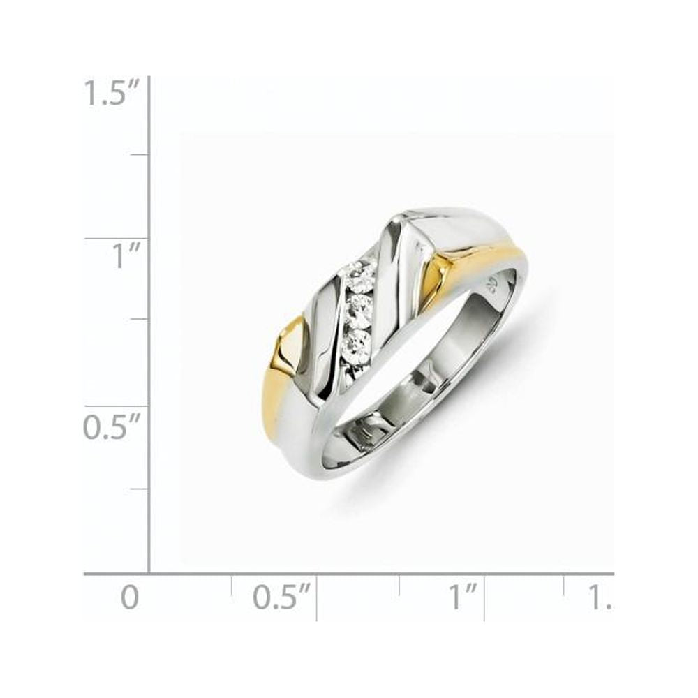 14k Two-tone Gold Real Diamond Mens Ring L3121