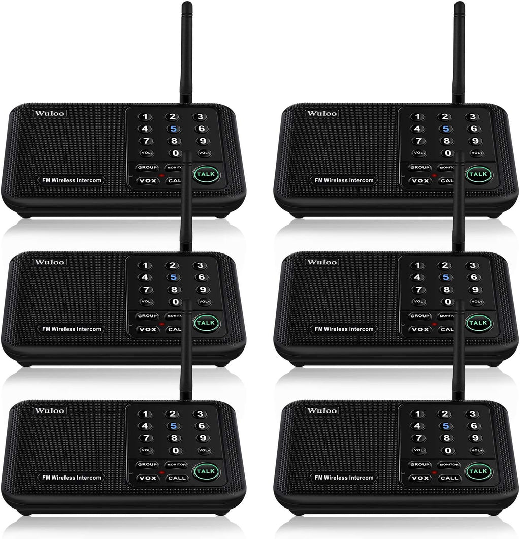 Black 6 Pack Wireless Intercom System K475