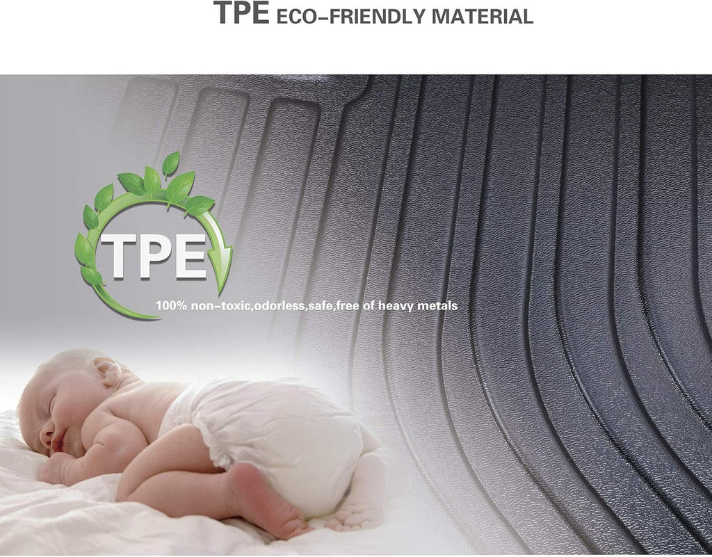 Black TPE Waterproof Car Mats Front and Rear Row Full Set G9983