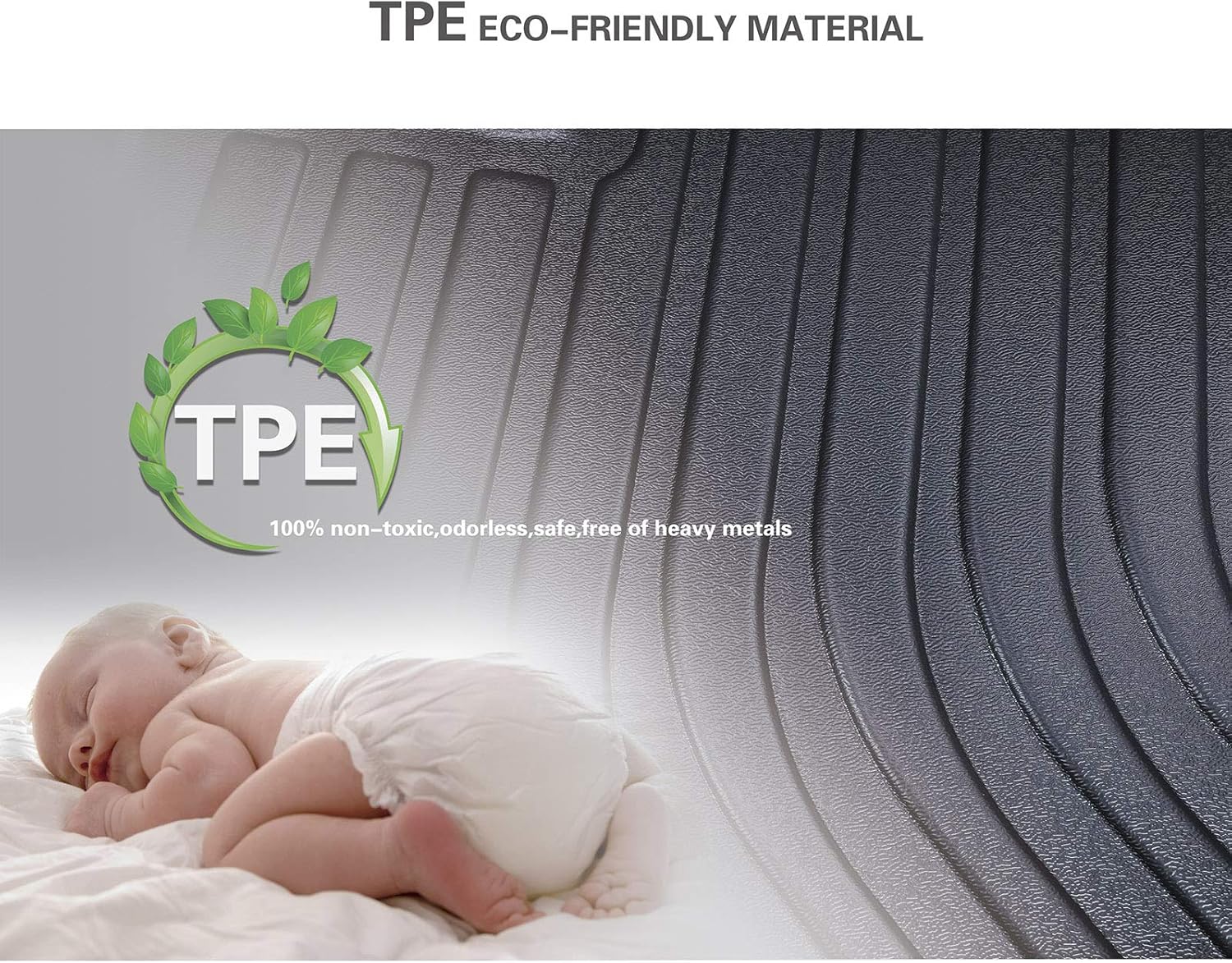 Black TPE Waterproof Car Mats Front and Rear Row Full Set G9983