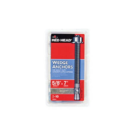 Wedge Anchors 5/8 by 7 inch Hex Head 10 Pack K127