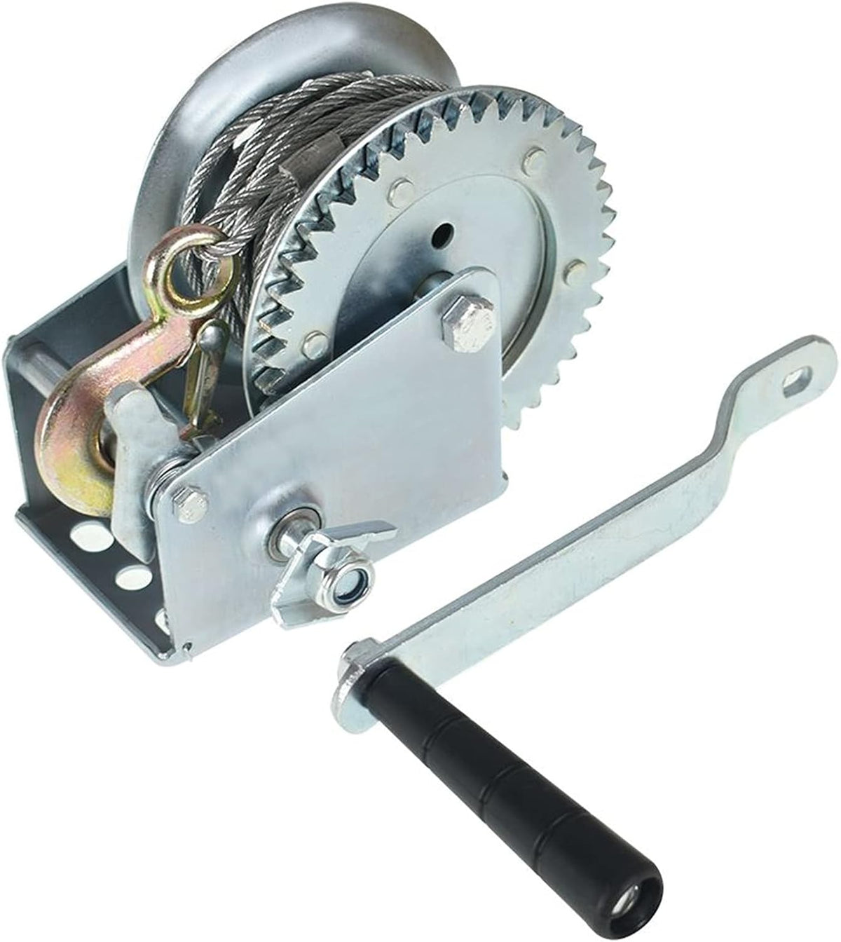 1200lbs Heavy Duty Hand Winch with 32ft Steel Cable Pack of 2 H433