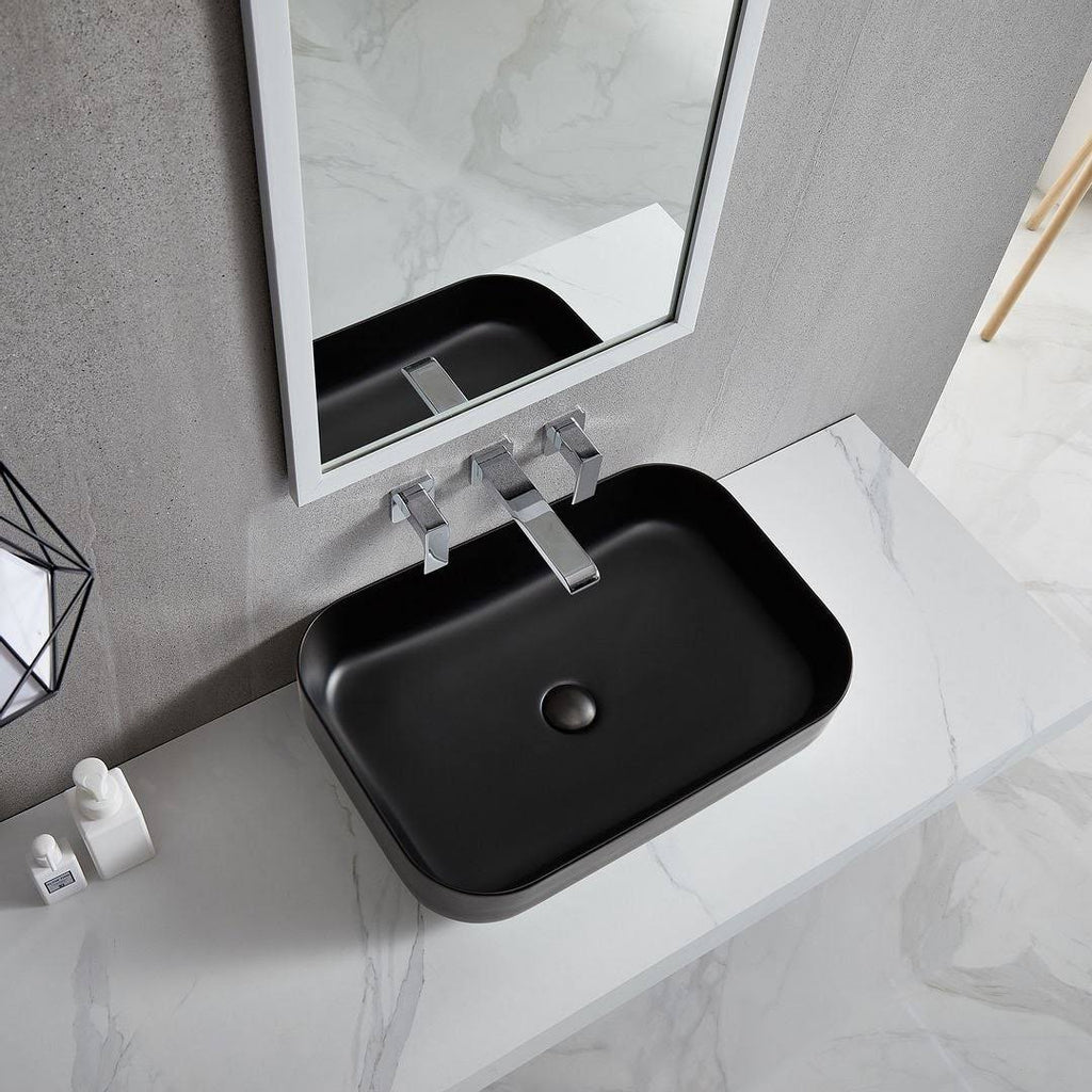 White Ceramic Oval Vessel Bathroom Sink Z3116