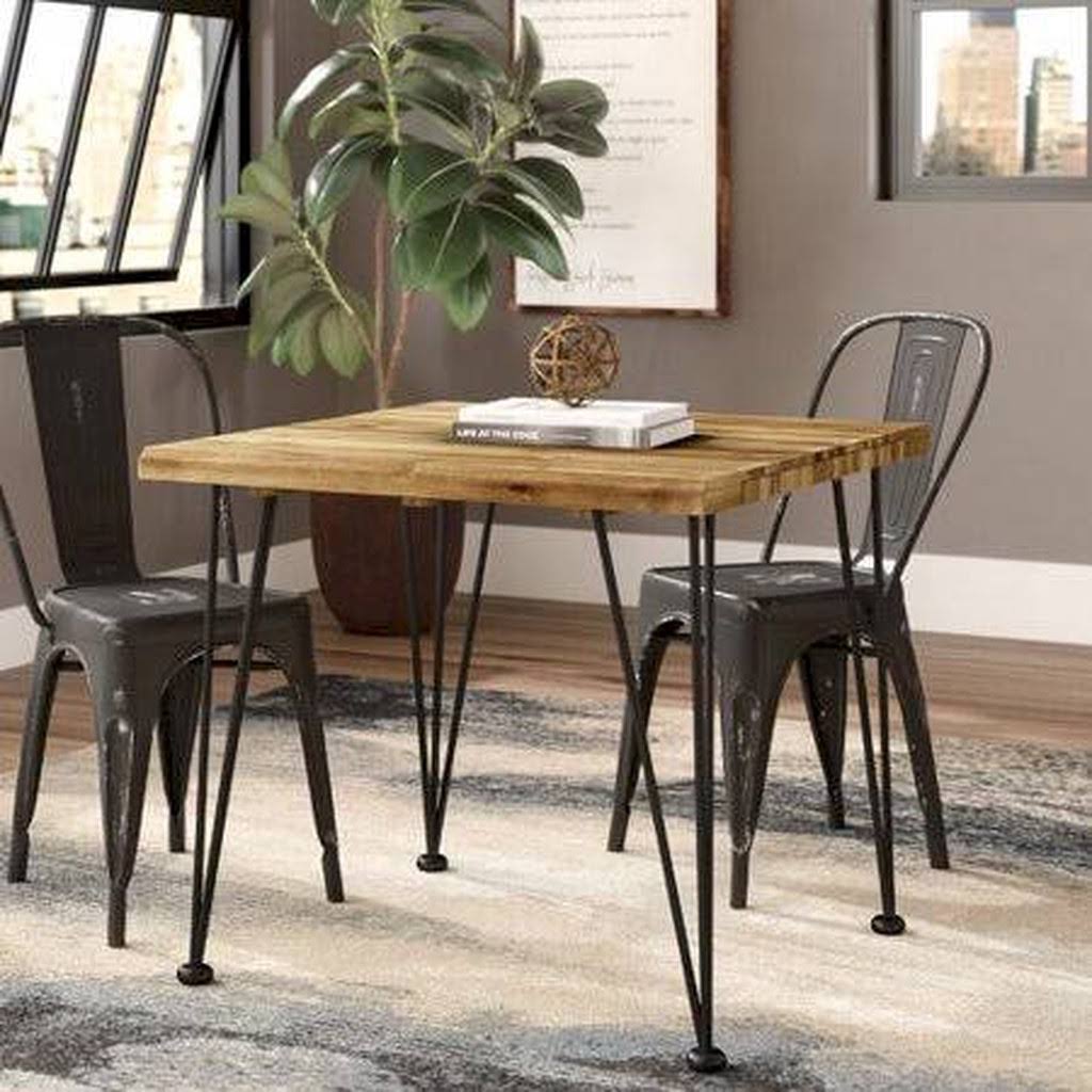 Black Acacia Wood Dining Table W301