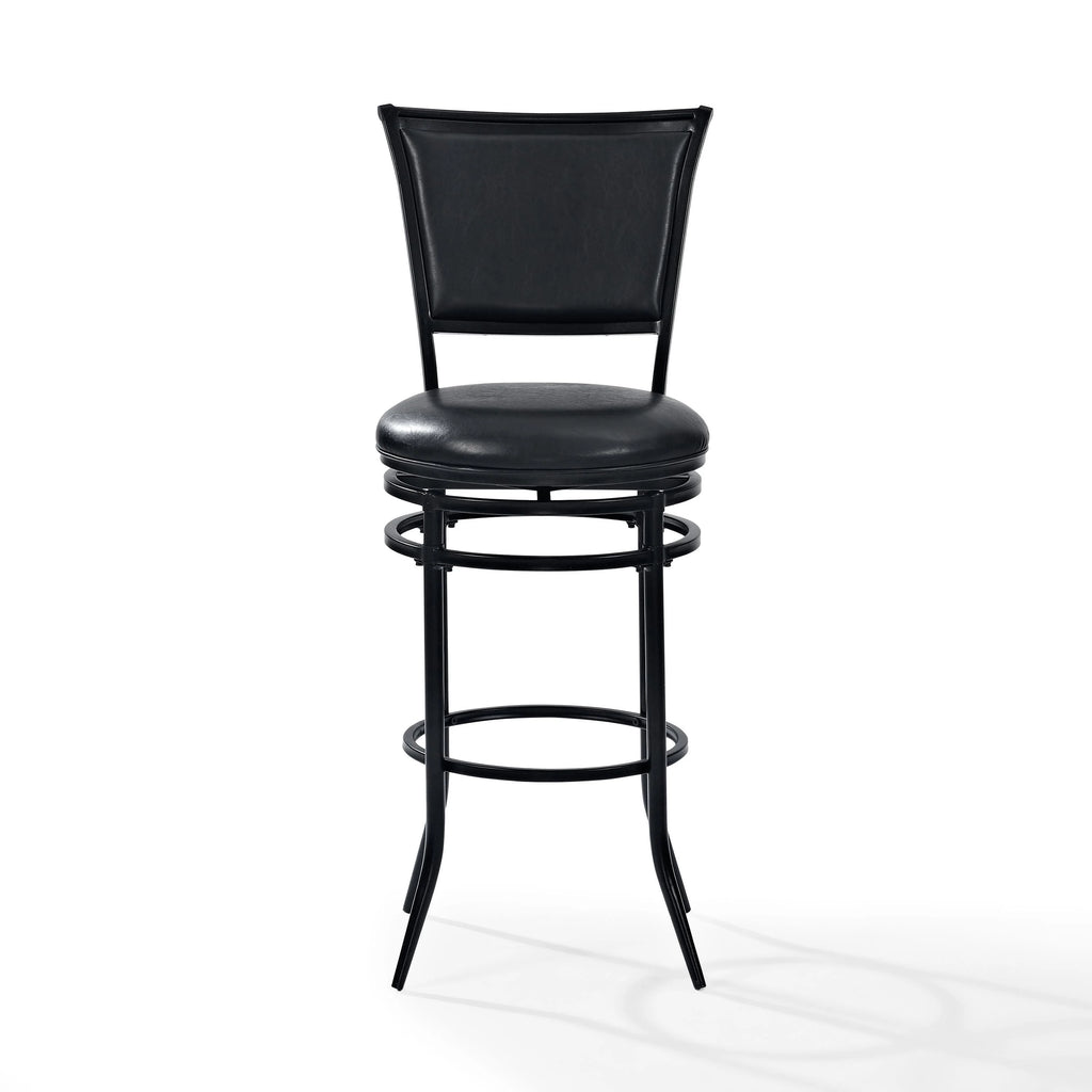 Black Faux Leather Swivel Bar Stool I483