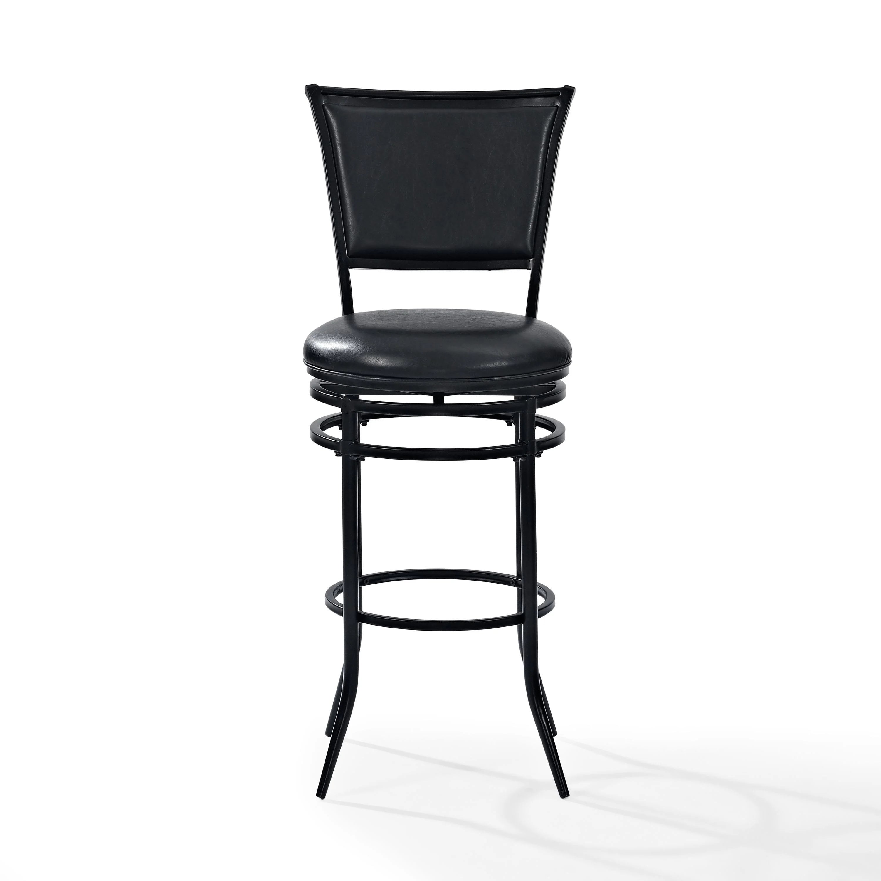 Black Faux Leather Swivel Bar Stool I483