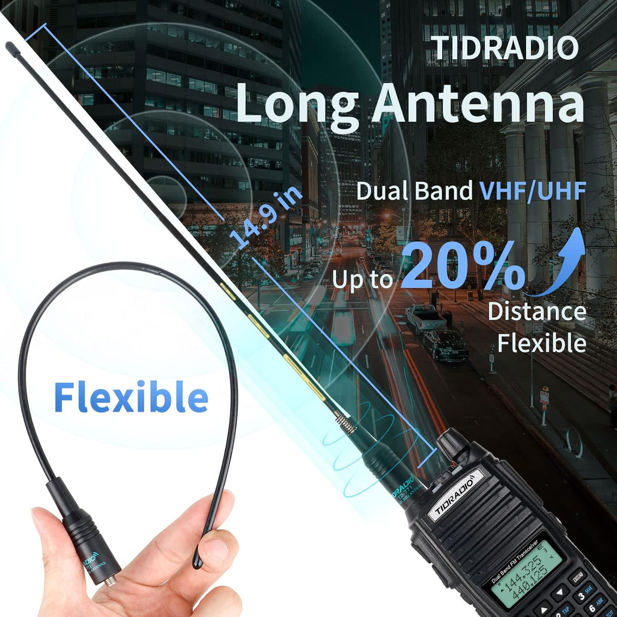 2PCS Dual Band Ham Radio Handheld with Programming Cable and Long Antenna T345