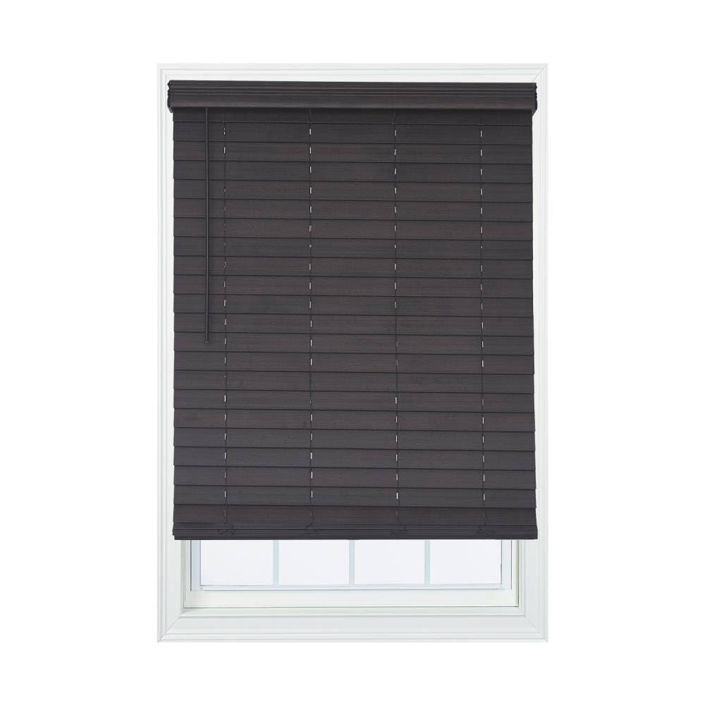 Brown Oak Cordless 2.5 in. Distressed Faux Wood Blind C25526