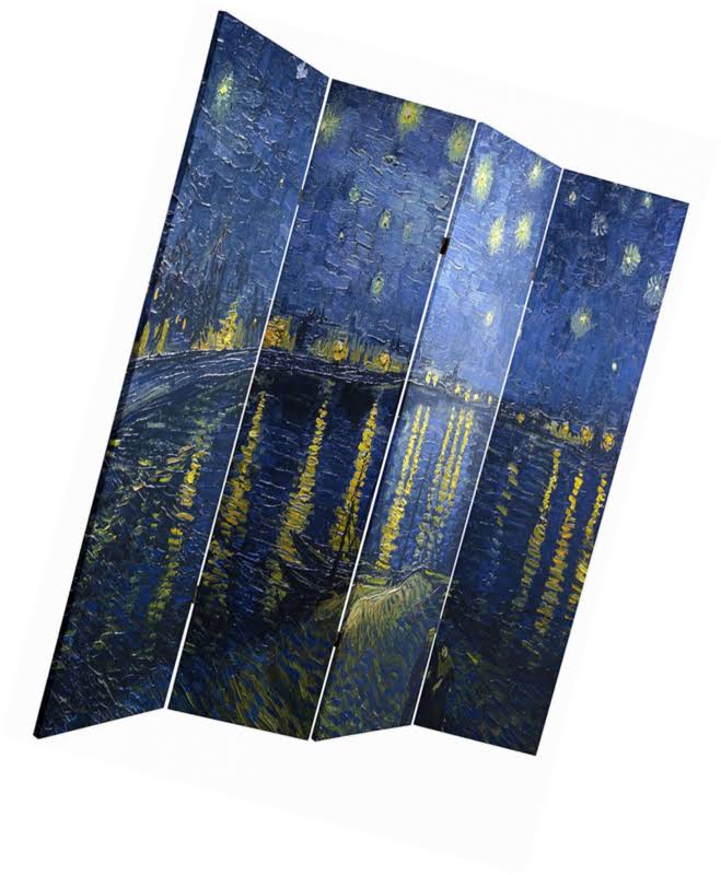 6 ft. Tall Double Sided Canvas Room Divider U71655