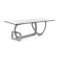 Contemporary Glass Top Coffee Table in Champagne H5141