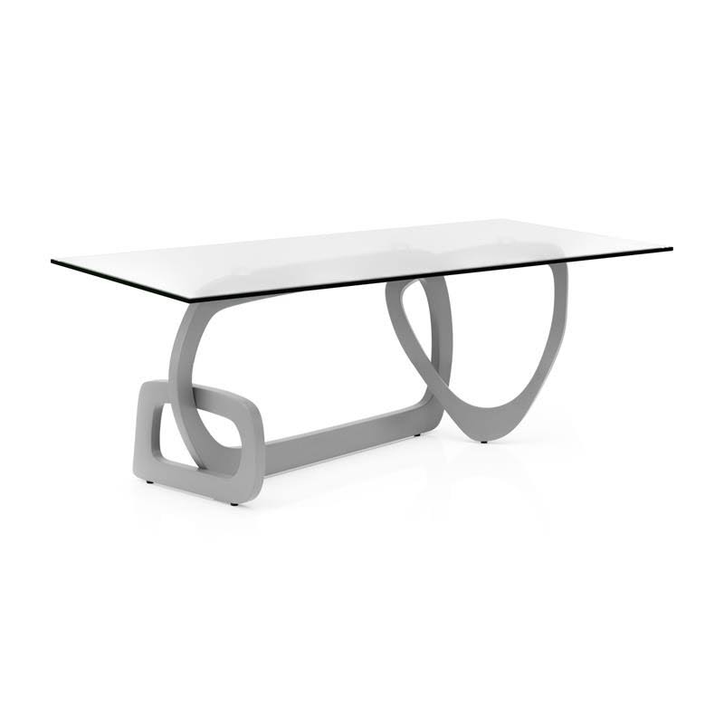 Contemporary Glass Top Coffee Table in Champagne H5141