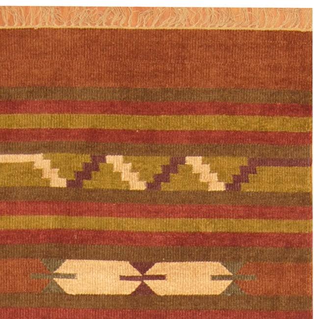 Rust Chenille Wool Runner U902313