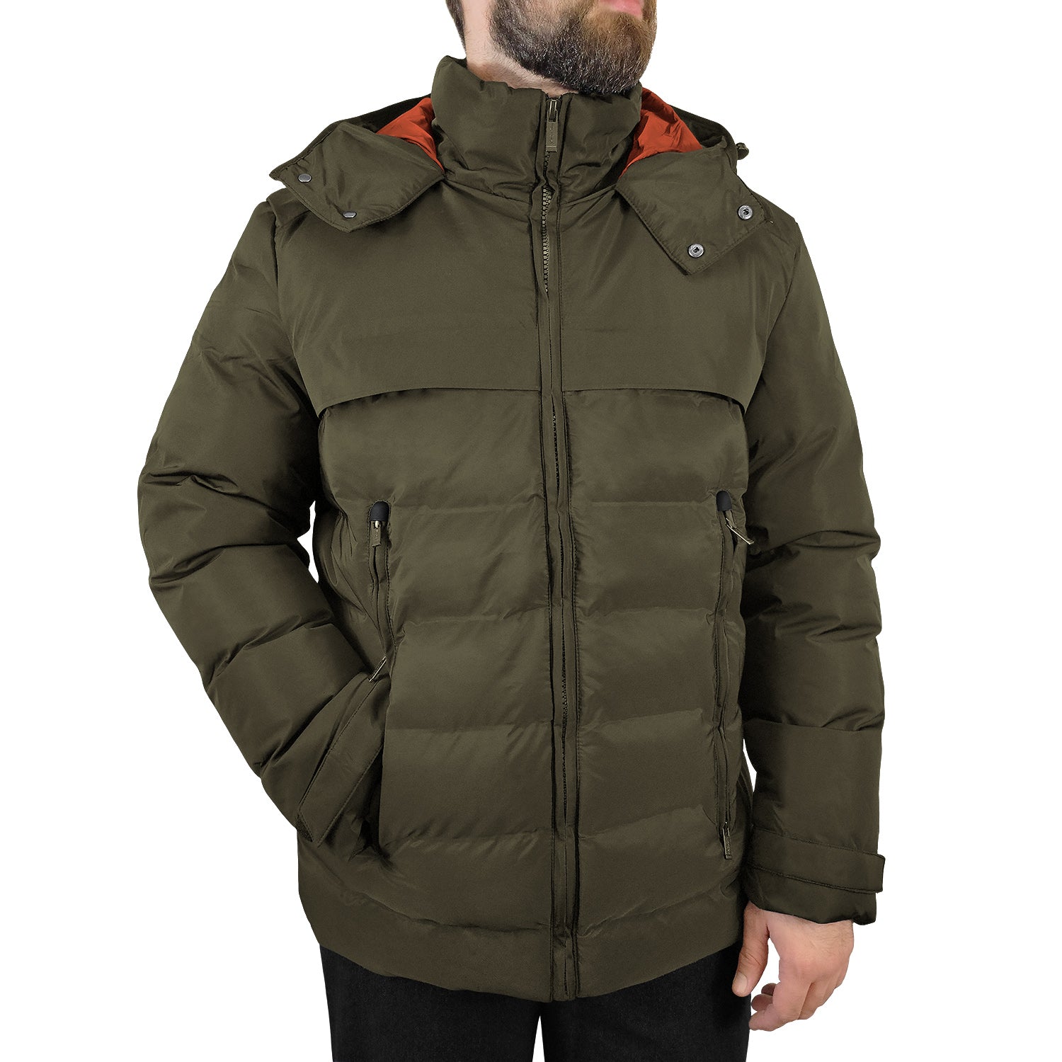 Olive Hooded Winter Parka Jacket Y8045