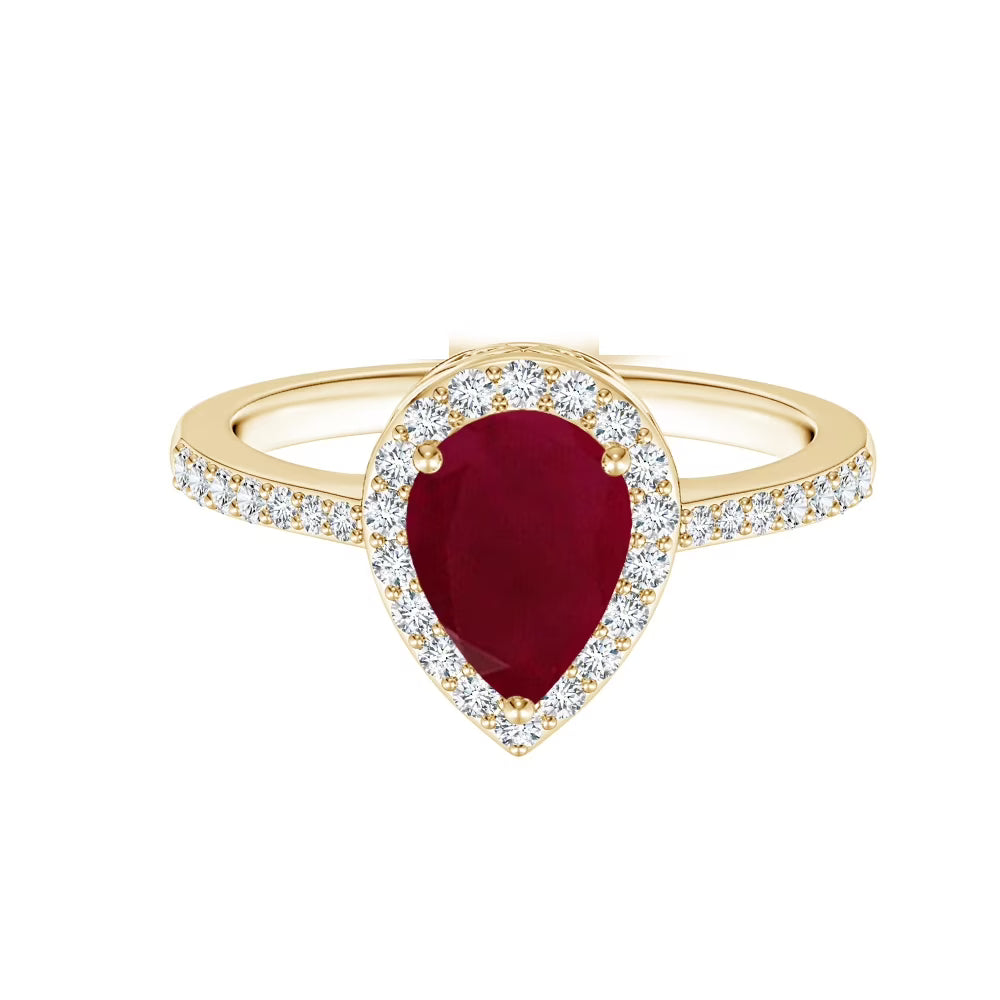 Red Ruby Solitaire Ring 925 Sterling Silver B53452