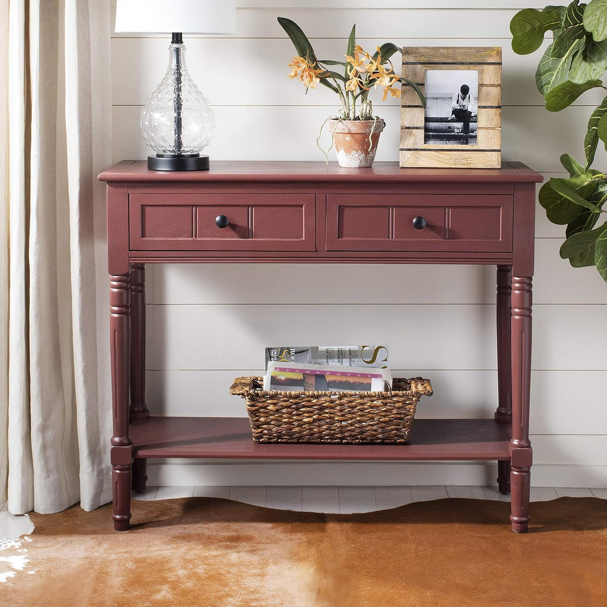 Red 2-Drawer Console Table M310