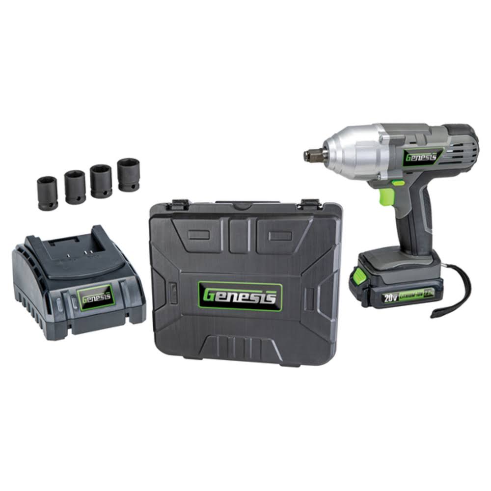 20-Volt Cordless Impact Wrench Kit with Charger, Battery, Sockets, and Storage Case O3986