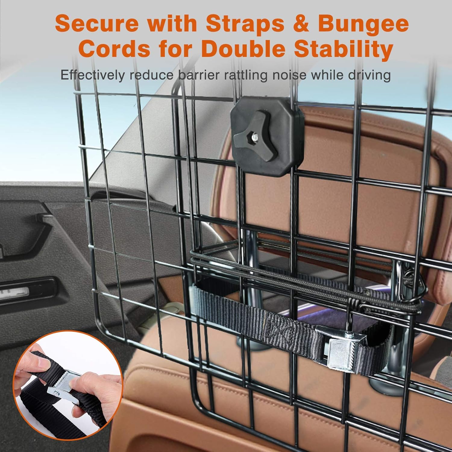 Dog Car Barrier for SUV, Extendable Metal Mesh Pack of 2 C6625