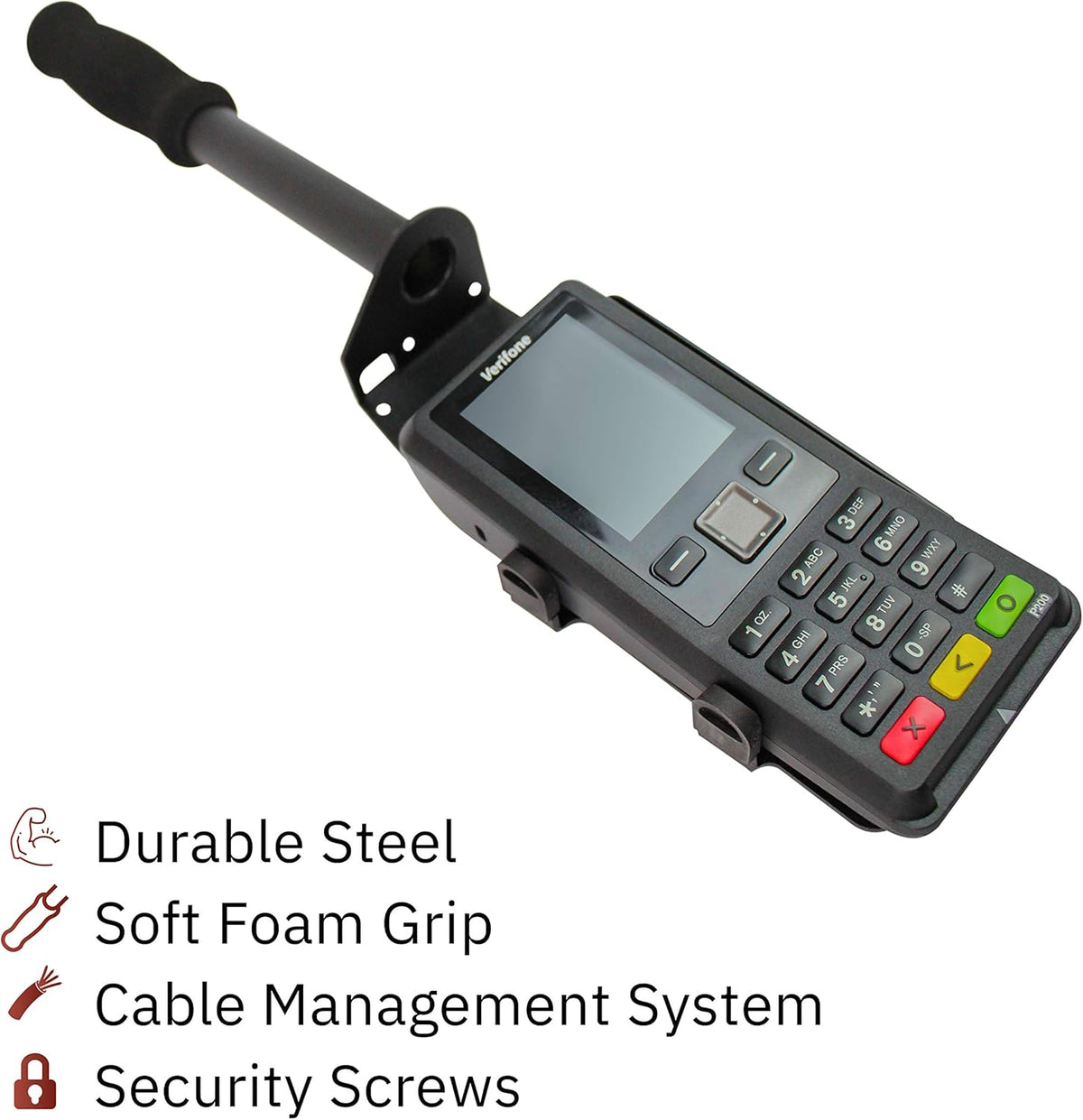 Black Drive-Thru Handheld Mount for Verifone P200 PIN Pad V9031