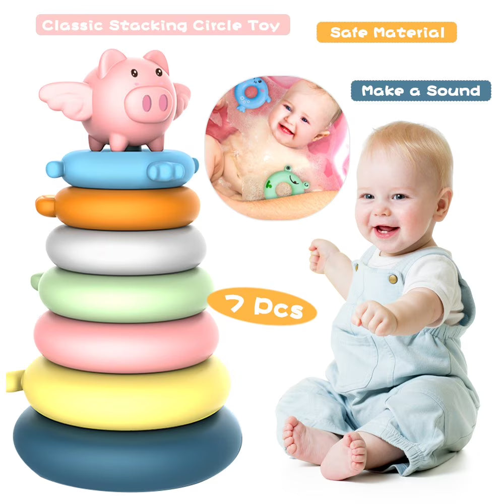 7 Pcs Soft Stacking Rings Toy V703