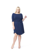 Classic Navy Crepe A-Line Dress B645659