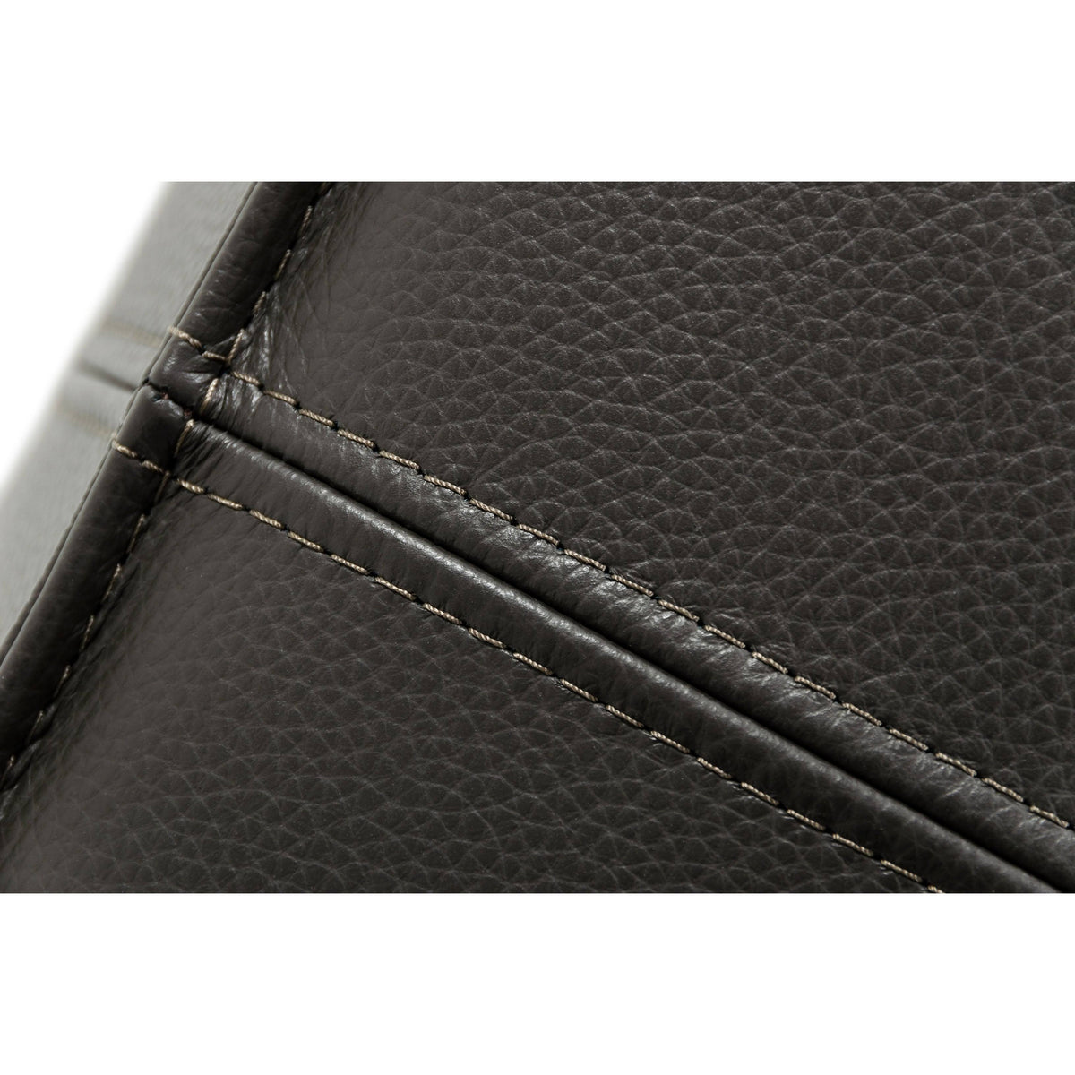 Dark Grey Leather Square Ottoman M1049