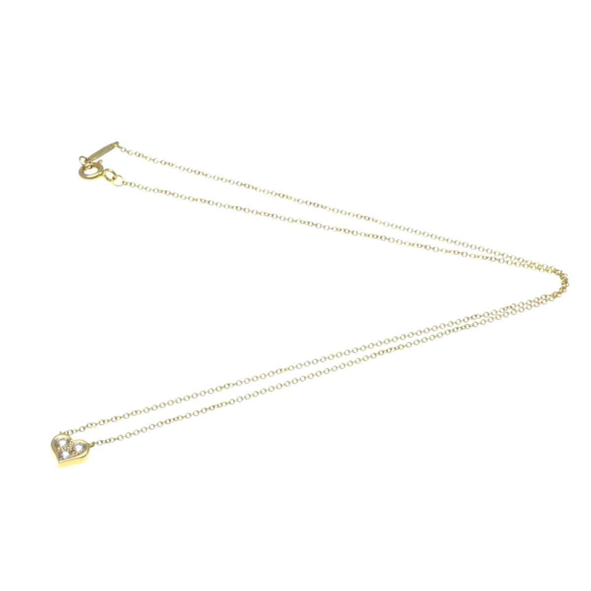 18K Yellow Gold Diamond Heart Pendant Necklace P6064