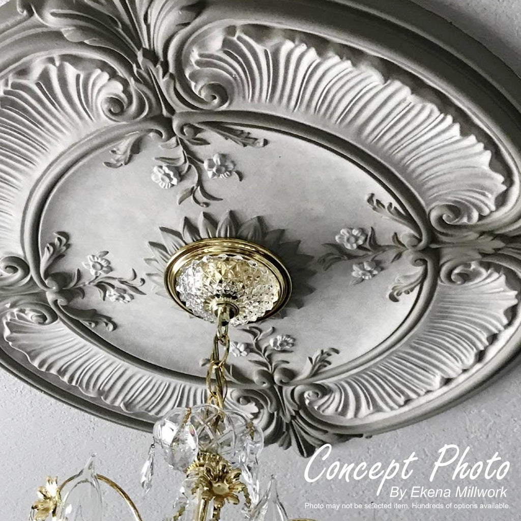Walnut Acanthus Leaf Ceiling Medallion H18663