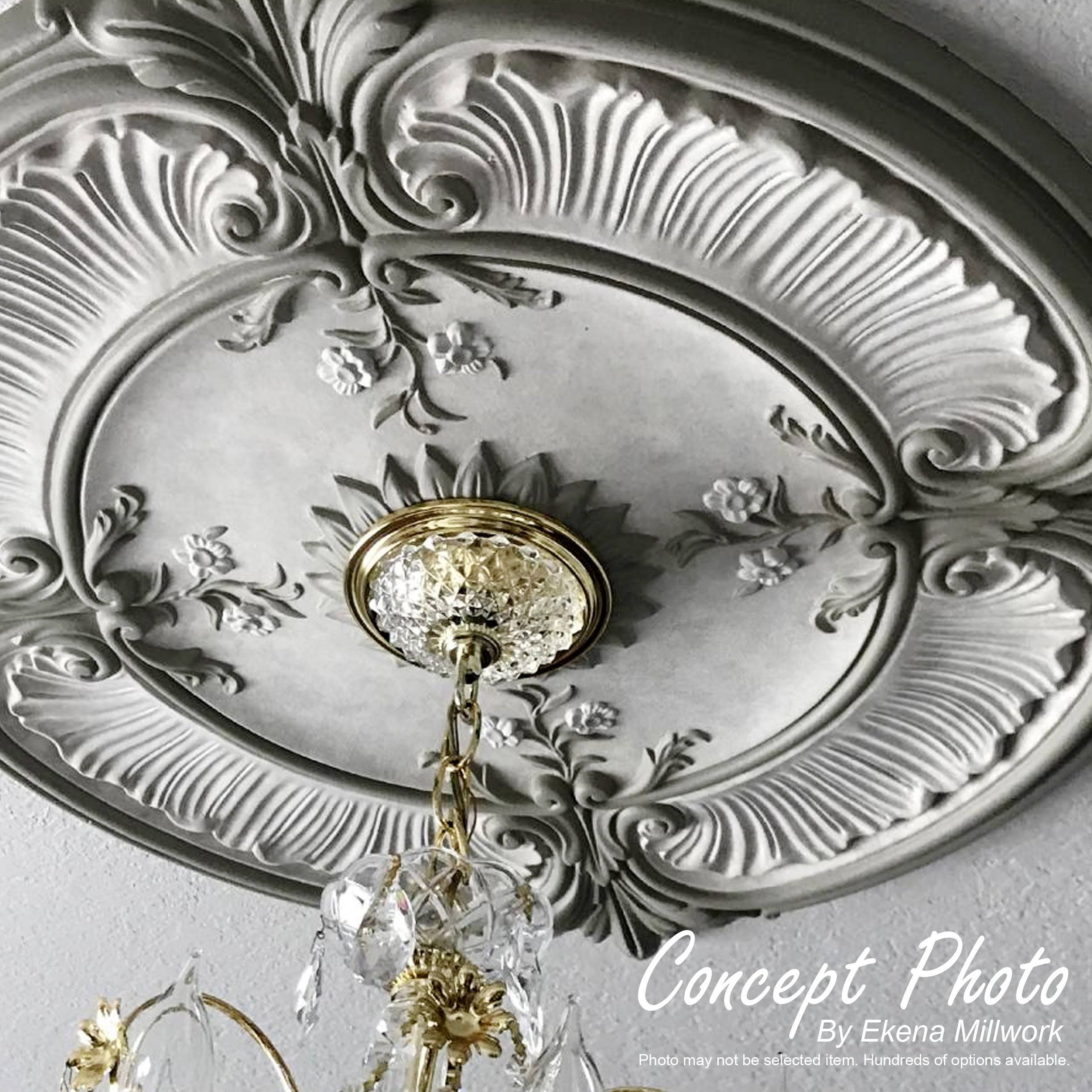 Walnut Acanthus Leaf Ceiling Medallion H18663