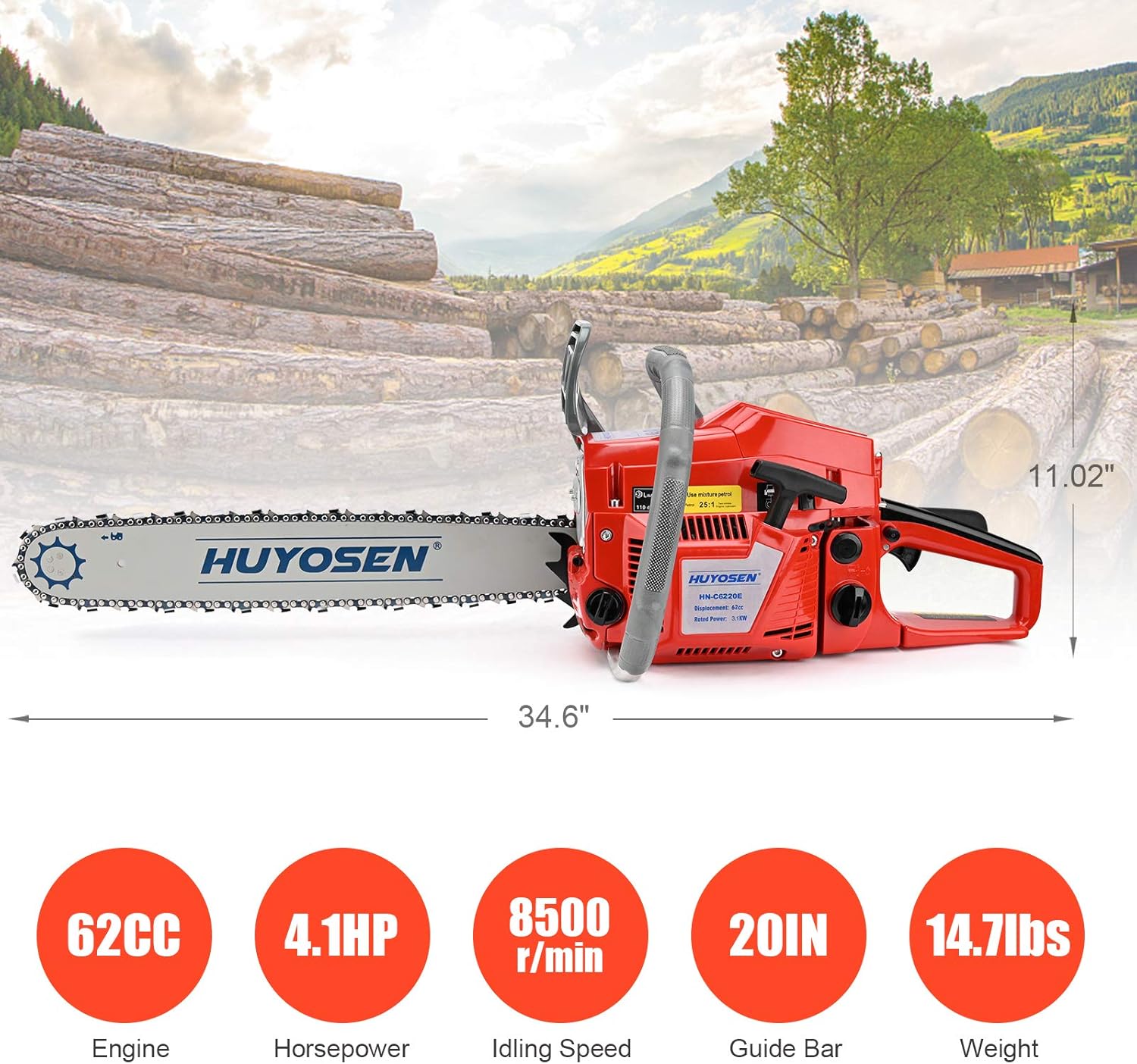 20-Inch Gas Powered Chainsaw C73792